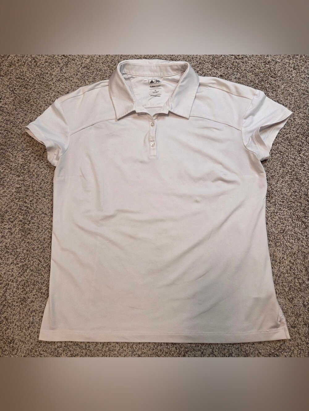 adidas Golf White Climacool 3-Stripe Polo Shirt XL